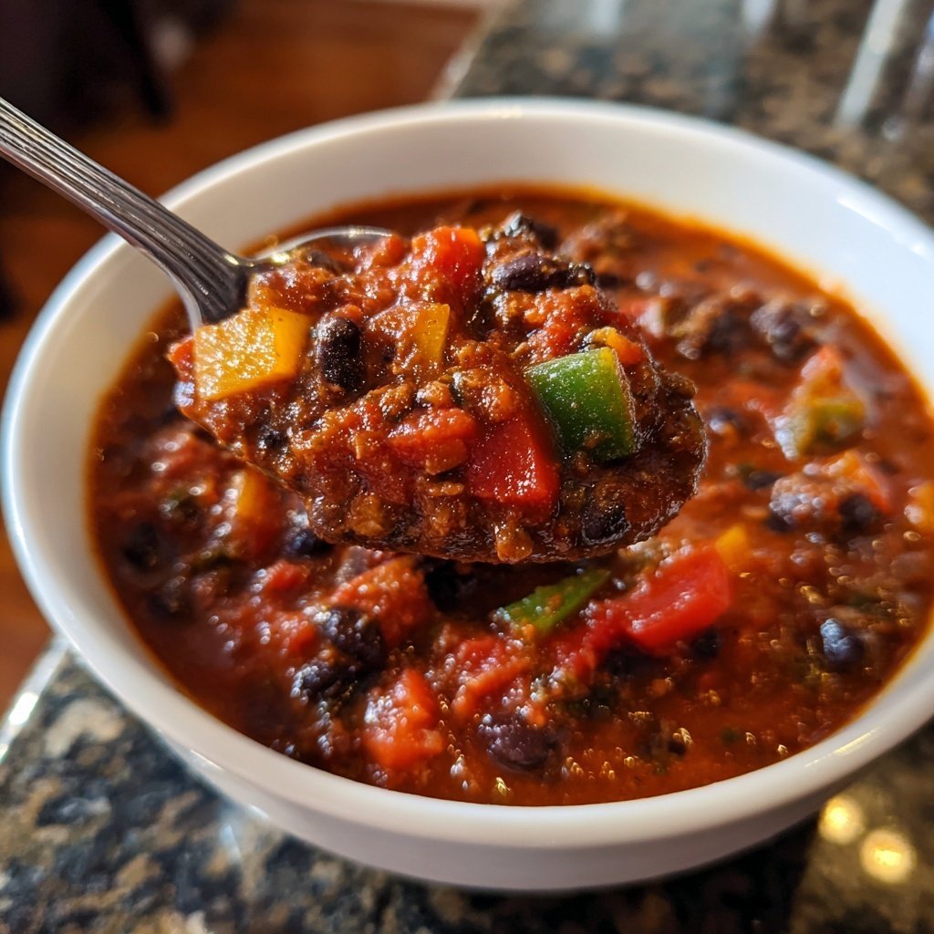 Healthy Crockpot Black Bean Chili