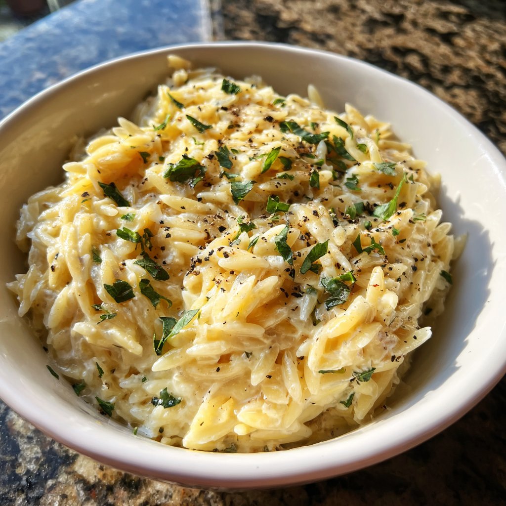 Romantic Creamy Parmesan Orzo