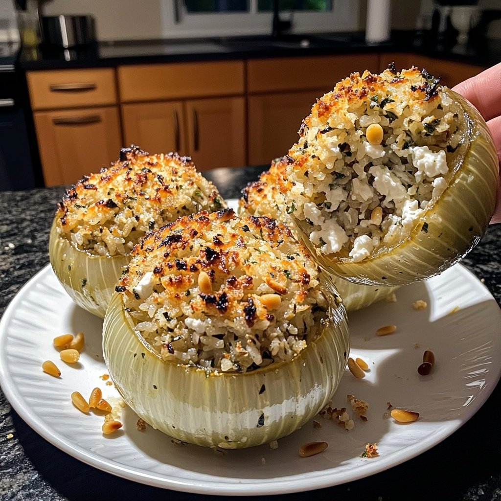 Greek Stuffed Onions