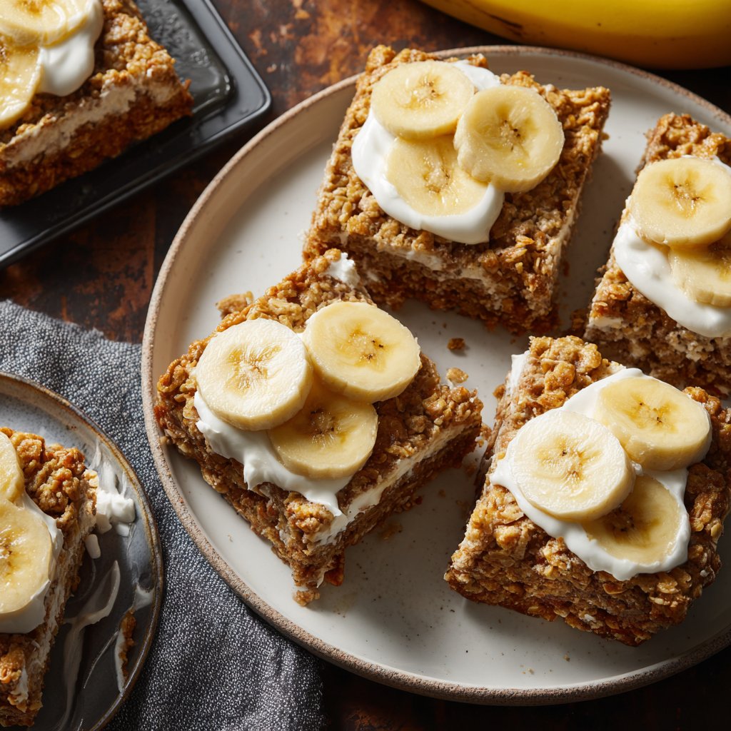 Banana Oat Yogurt Squares