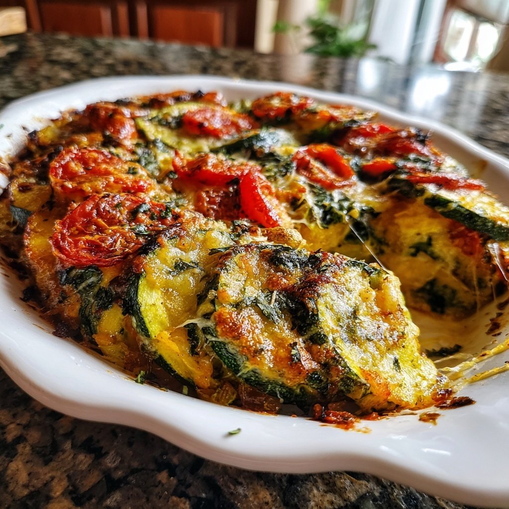 Zucchini Spinach Tomato Bake