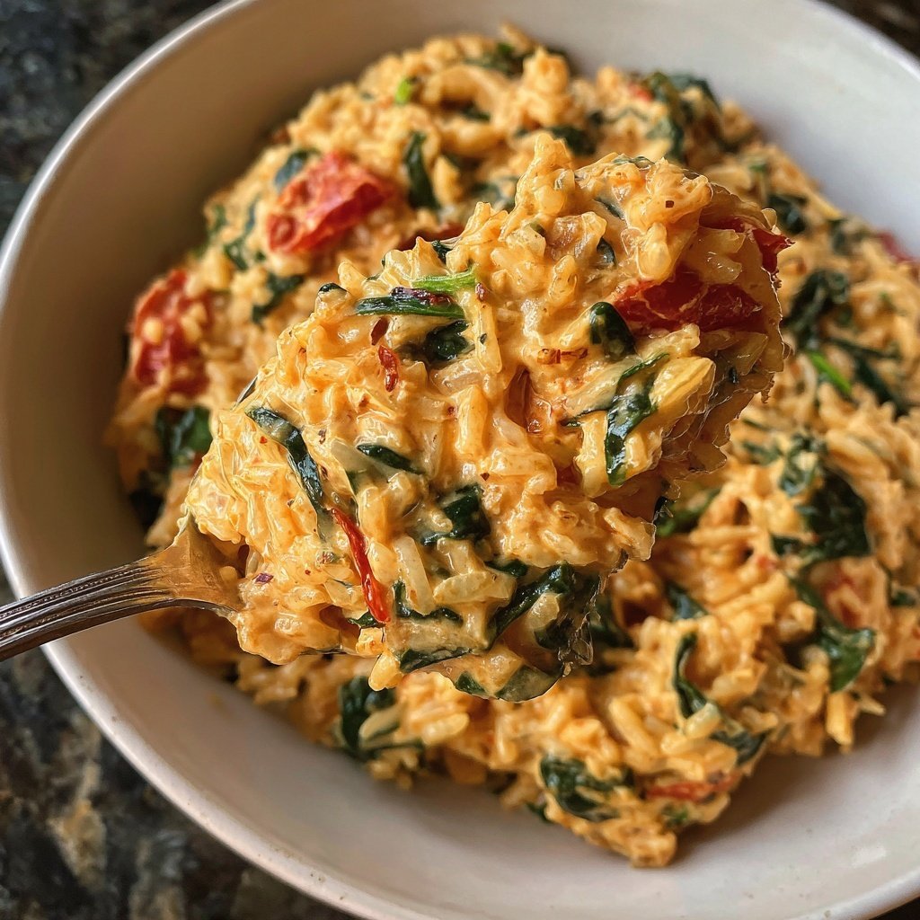 Creamy Spinach Tomato Rice