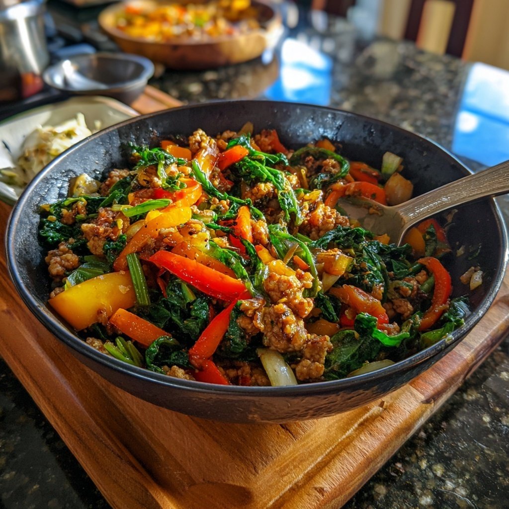 Ground Chicken Stir Fry Bowl