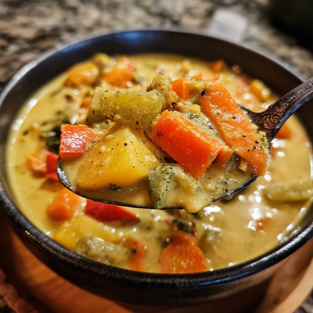 Healthy Crockpot Coconut Vegetable Stew