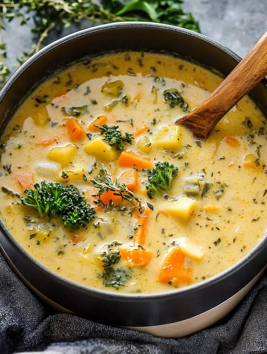 One Pot Creamy Vegetable Soup